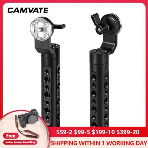 CAMVATE Aluminum Cheese Handle With ARRI Rosette M6 Thumbscrew Knob ( A Pair) C2178