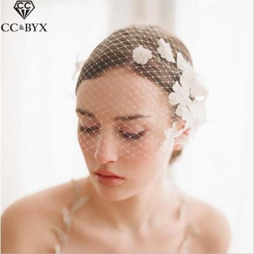 CC Jewelry Veil With Comb Brides Wedding Hair Accessories For Women Bridal Bridesmaids Handmade Party Fine Romantic Flowers V003