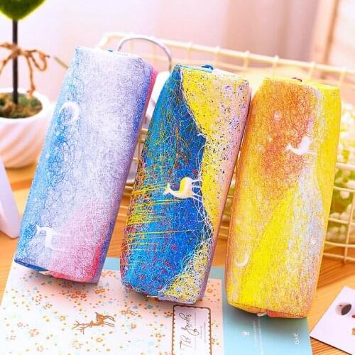 Kawaii Art Milu Deer School Pencil Case Simple Creative Pen Bag Sweet Stationery School Supplies Pens Supplies Gifts