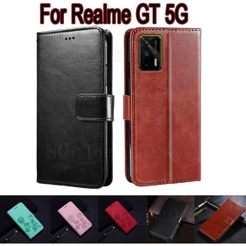 Flip Case For Realme GT 5G RMX2202 Cover Phone Protective Shell Funda For RealmeGT Case Wallet Stand Leather Book Hoesje Capa