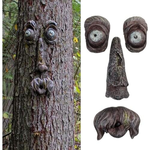 Halloween Bark Ghost Face Facial Features Decoration Diy Home Easter Outdoor Garden Creative Props Tree Monster Facial