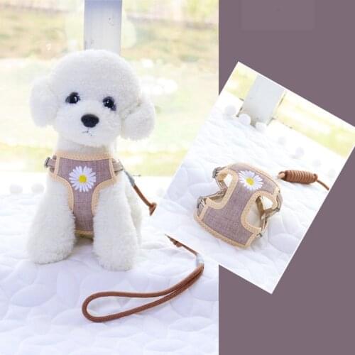 Hot Sale Vest Chrysanthemum Pet Chest Strap Lovely Comfortable Dog Chain Walking Pet Harnesses for Small Dogs and Cats