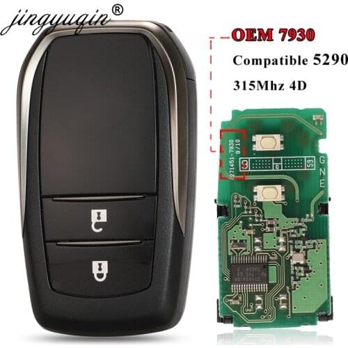 Jingyuqin O-em Keyless Go Fob For Toyota Prado Reiz Land Cruiser Prado 2 Buttons Smart Remote Key Control 315MHz 34D Chip