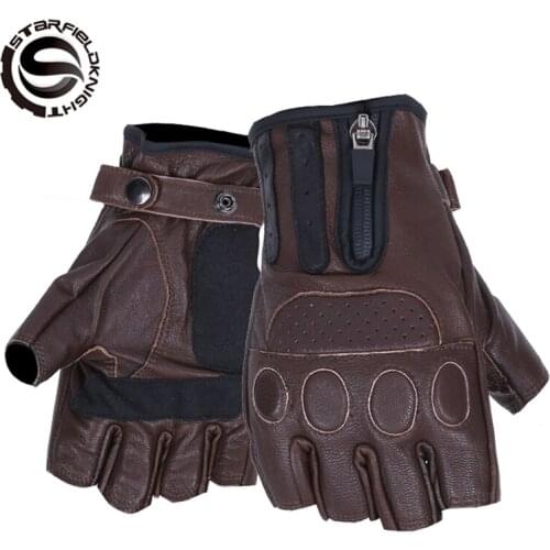 Summer Retro Gloves Motorcycle Racing Gloves Motocross Bicycle Cycling Gloves Guantes Moto Luvas Goatskin Leather SFK