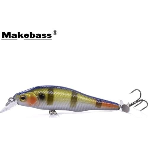 MAKEBASS 3in/0.3oz Minnow Floating Bionic Fishing Lures Rotating Blade Luya Artificial Hard Baits for Trout etc. Fishing Tackle