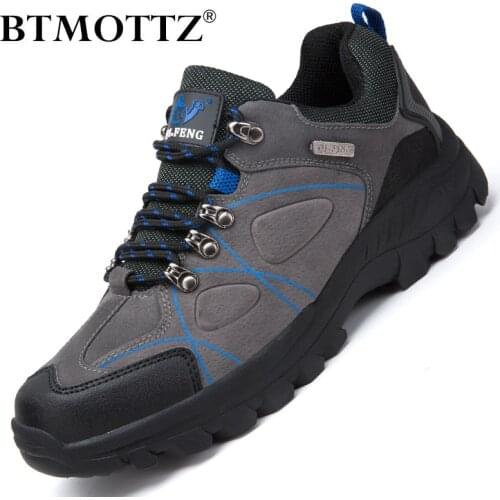 Fashion Man Shoes Leather Designer Men Trekking Shoes Casual Sneakers Breathable Outdoor Climbing Hiking Shoes Plus Size 39-47