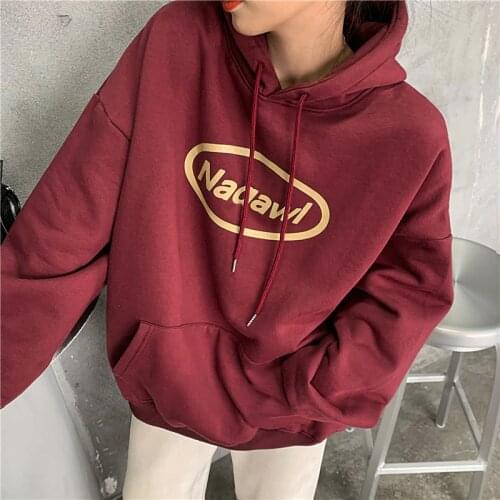 Autumn And Winter New Versatile Korean Thickened Sportswear Womens Pullover Loose Slouchy Hoodie