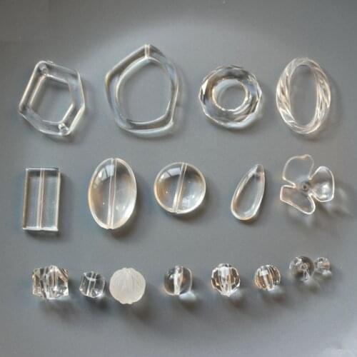 Newest 50pcs/lot Transparent geometry oval/rounds/flowers/irregular shape acrylic beads diy jewelry earring/garment accessory