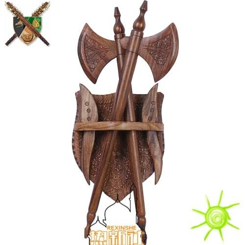 Pakistan wood carving art PENDANT HANDMADE antique wooden axe suite hotel decoration wall hangings
