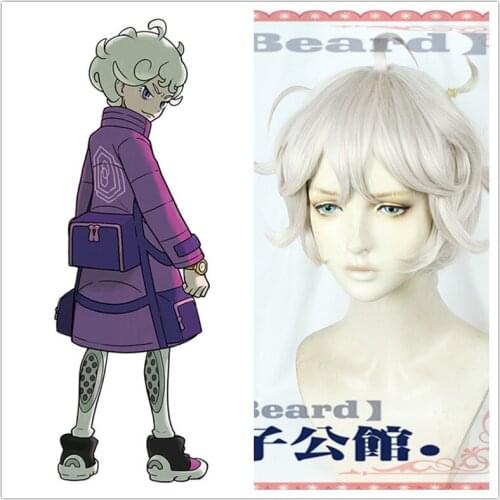 Anime Game Sword/Shield Cosplay Bede Wig High-temperature Fiber Short Wavy Hair + free hair cap