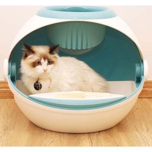 Space Capsule Litter Box Fully Enclosed Extra Large Cat Toilet Deodorant And Anti-Splashing Cat Poop Tray Cat Supplies