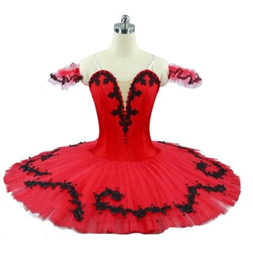 Professional ballet tutus Don quixote bird swan lake classical pancake tutu red JN0025