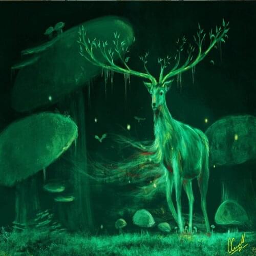 Dropship Colomac Green Wallpaper Hand Painted Elk Forest Mural Bedroom Wallpaper 3d Wall Murals Living Room Papel De Parede 3d