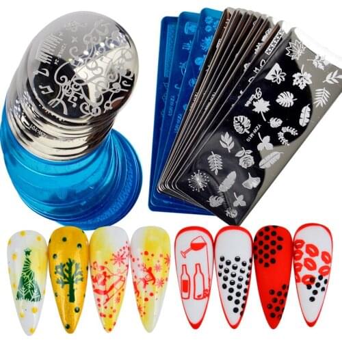 ZKO Nail Stamping Plates Line Pictures Stencil Stainless Steel Nail Design for Printing Nail Art Image Plate