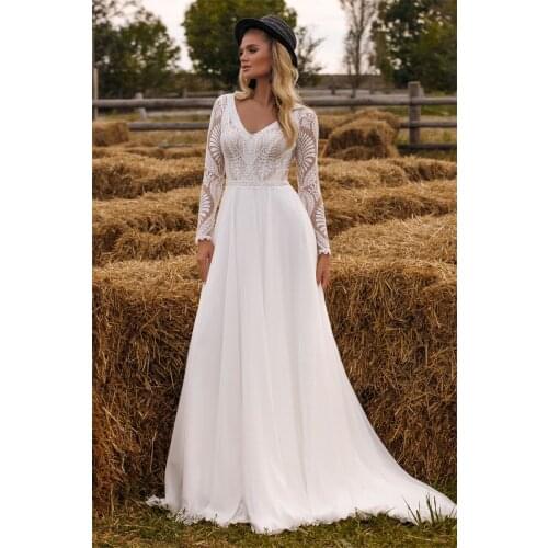 Wedding Dresses 2021 Lace Appliques V-Neck Bridal Gown With Pants Sexy Illusion Tulle Custom Made