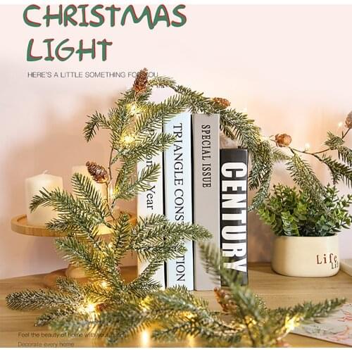 LED Light Christmas Decoration Fake Pine Needles Wall Hanging Lamp New Window Wreath Green Indoor And Outdoor Led Lights