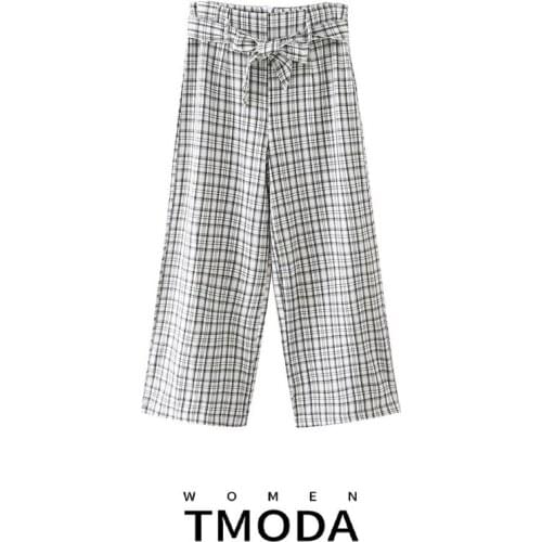 Женские брюки в клетку T MODA China At AliExpress