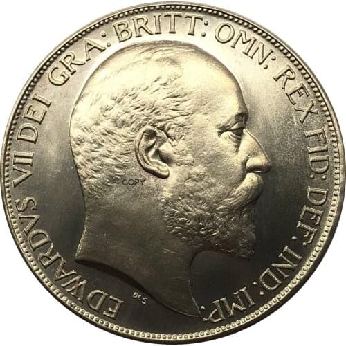 UK United Kingdom 1902 5 Pounds - Edward VII Brass Copper Gold Coin Souvenir Gift Collectible Metal Copy Coins
