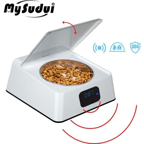 Intelligent Automatic Pet Feeder bowl Auto Open Cover Smart Infrared Sensor Dog Cat Food Dispenser Anti-mouse Moisture-proof USB