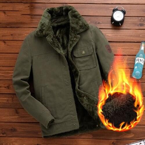 Military Tactical Parkas Jacket Winter Men Plus Velvet Lapel Collar Coats 2020 Fashion Thick Warm Outdoor Cargo Flying Outwear