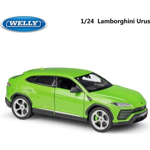 WELLY Diecast Car 1:24 Scale High Simulation Model Car Lamborghin Urus Metal SUV Boy Toys Alloy Toy Car For Kid Gifts Collection