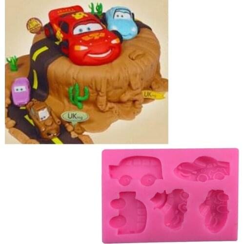 X073 The Cars Silicone Molds 3D Fondant Cake Decoration Sugar Craft Tools Baking Tools Cake Moulds