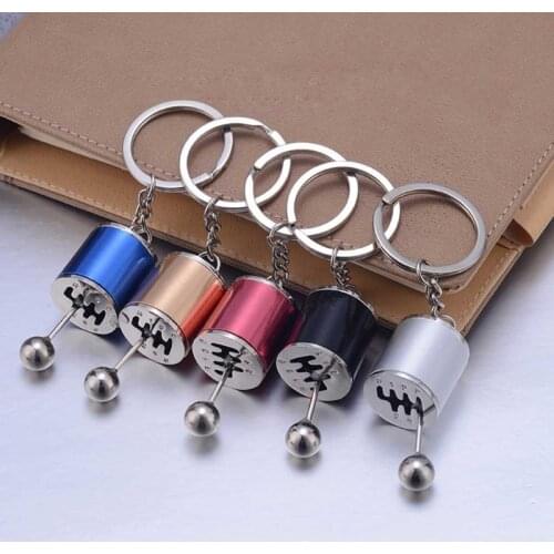1pc Car 6Speed Gearbox Gear head Keychain Manual Transmission Lever Metal Key Ring Car Refitting Metal Pendant Car gear keychain