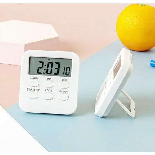 1Pcs Multifunction 24 Hour Timer Countdown Reminder White LCD Digital with Strong Alarm Small Clock Plastic Kitchen Electronic