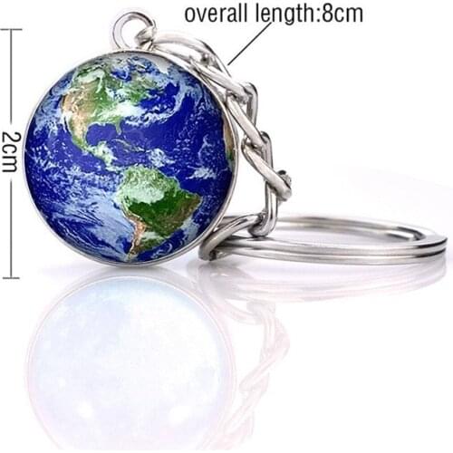 1 Pcs Earth Astronomy Gift for Girlfriend Boyfriend Necklace Keychain Wedding Gifts for Guests Girl Bridesmaid Gift Party Favors