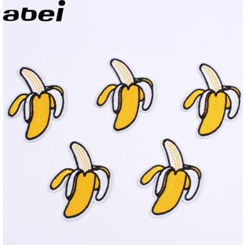 10pcs/lot Iron On Banana Patch Embroidered Cartoon Fruits Sticker Handmade Sewing Jeans Backpack Fabric Appliques DIY Coat Badge