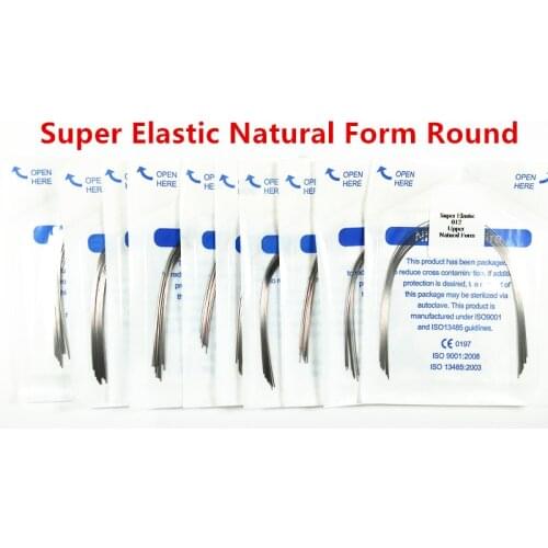 100pcs/Lot Dental Orthodontic Arch Wires Round Super Elastic Niti Natural Form 12-20 Upper/Lower