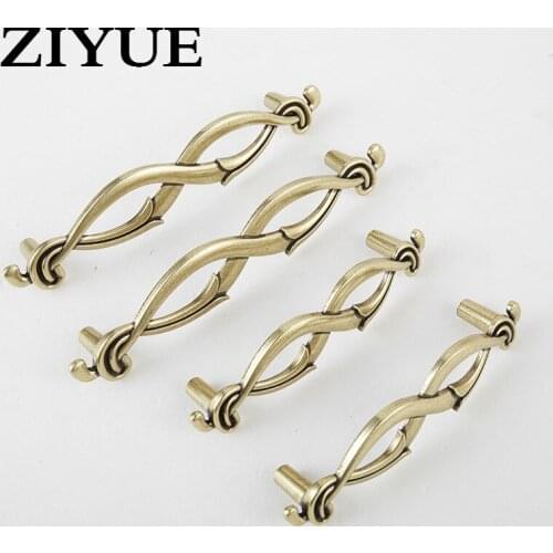 2PCS/Lot Free Shipping Beautiful Small Antique European Zinc Alloy Bronze Double Cabinet Handle