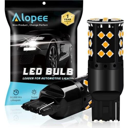 2-Pack 7440 T20 Amber / Yellow Canbus Error Code Free LED Turn Signal Light Bulb No Need Load Resistors to Fix Fast Hyper Flash