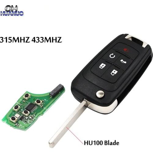 5 Button Remote Key 315/433MHZ With ID46 Chip Uncut HU100 Blade Fit For Opel Vauxhall Astra J Zafira C Mokka Adam Karl Insignia