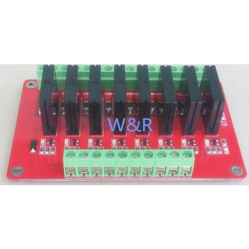 GTM08 8-channel solid state relay module / expansion board / high level trigger / with fuse / 5V / 12V / 24V