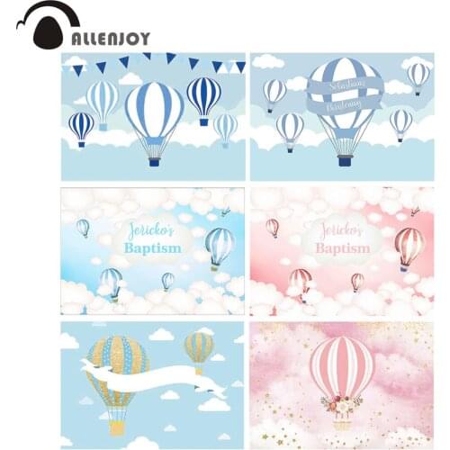 Allenjoy hot air balloon 1st birthday party backdrop cloud decor baby shower boy photo background photocall photozone banner