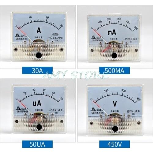 DC Analog Meter Panel 0-500mA AMP Current Ammeters 85C1 0-500mA Milliampere Gauge