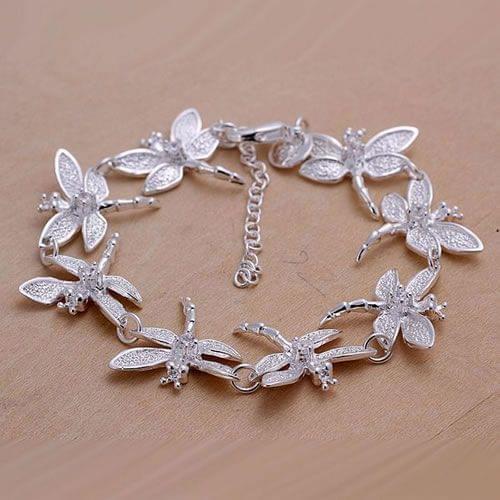Free shipping jewelry silver plated jewelry bracelet fine fashion dragonfly bracelet top quality wholesale and retail SMTH121