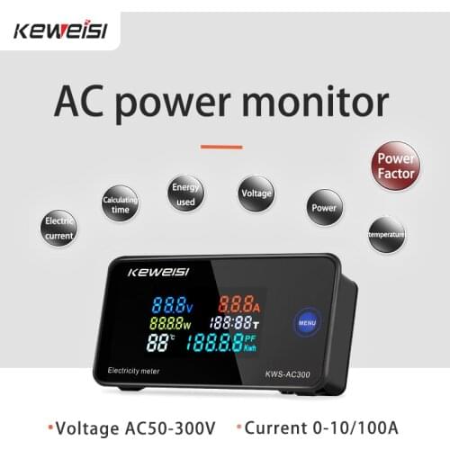 AC Digital Voltmeter AC 50-300V 0-100A 45-65Hz LED Display Voltage Meter Tester Detector