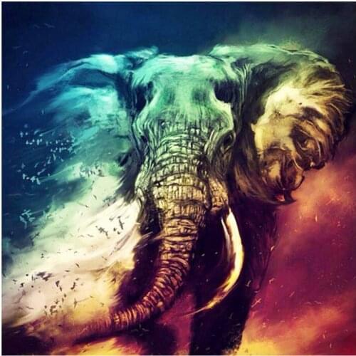 Colored Elephant Animal Diamond Painting Round Full Drill Nouveaute DIY Mosaic Embroidery 5D Cross Stitch Pattern