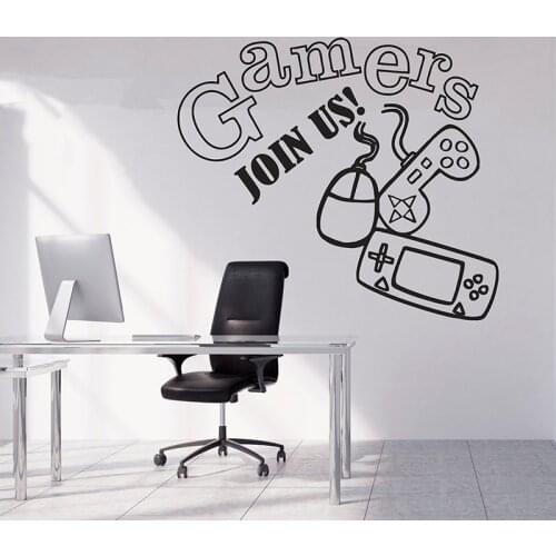 Game room decor boy room decal controller video game kid gamer wall sticker games time decal video game gift A11-051
