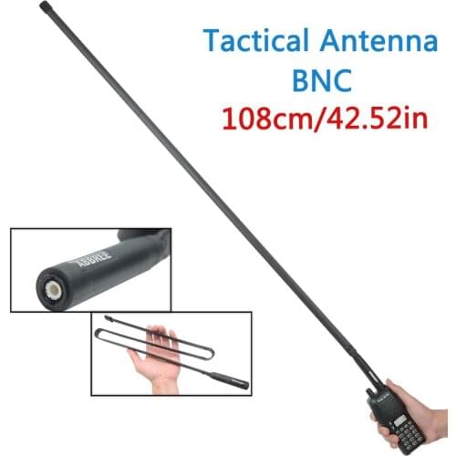 108CM ABBREE BNC Connector Dual Band 144/430Mhz Foldable CS Tactical Antenna For Walkie Talkie TK300 Icom IC-F50V IC-V8 Radio