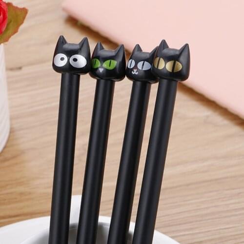 Ellen Brook 1 PCS Stationery Cute Cartoon Black Cat Pen Creative School Office Supply Kawaii Gift Sweet Pretty Lovely Gel Pens