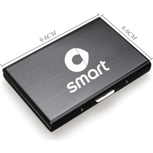 Wallet Credit Card Bank Card Box Card storage box RFID aluminum alloy Car license book For Smart 451 453 Fortwo Forfour