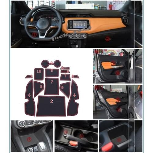 Door mats pads gate slot cushion cup mat 3 Colors For Nissan KICKS 2017-2018