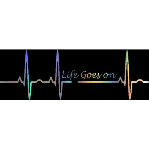 Creative Car Sticker 3D Heart Beat Trackpad Life Goes on Decals Stickers on Car Reflective Motorcycle Car Styling PVC,17cm*5cm