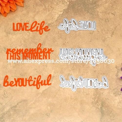 LOVElife remember THIS MOMENT BeYOUtiful Metal Die cutting Dies For DIY Scrapbooking Photo Album Decorative Embossing Folder