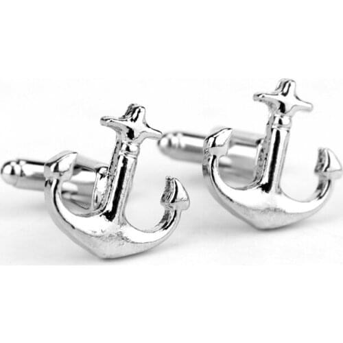 MOCHUN Fashion Jewelry Spirate Ship Silver Color Bow Arrow Cuff Link Metal Mens Cuff Pins Wedding Gift-40