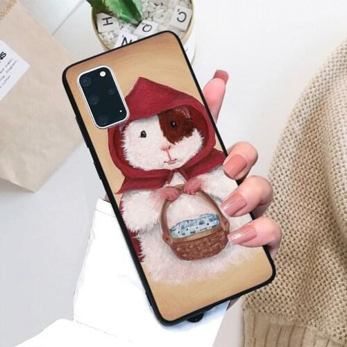 For Samsung Galaxy Guinea Pig Little Red Riding Hood Soft TPU Black Border Samsung Galaxy Case