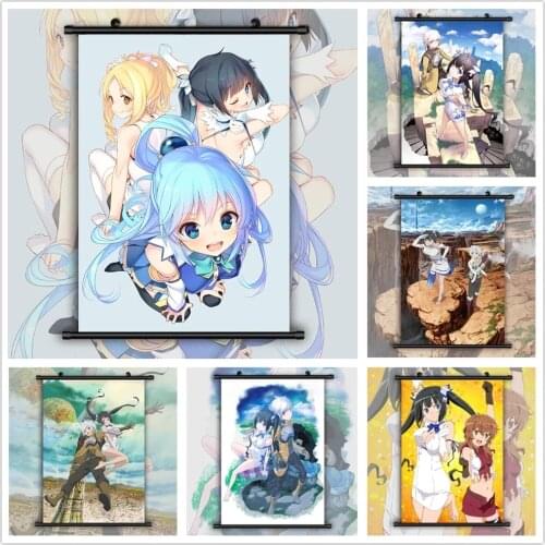 Wall Art Print Danmachi Hestia Bell Blue Cute Gifts Canvas Modern Solid PVC Hanging Scrolls Painting Poster Style Home Decor